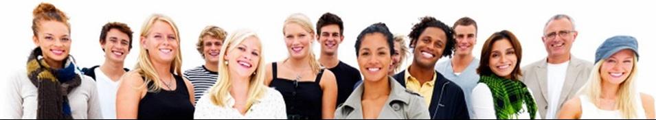 An image of many happy people representing the website users.